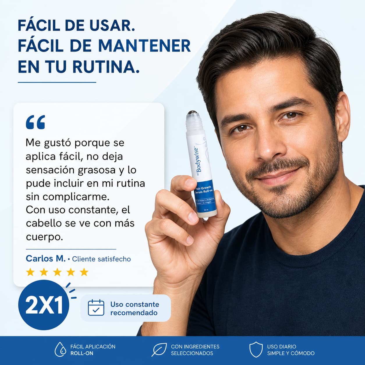 Serum Capilar Bodywise Roll-On Advanced+