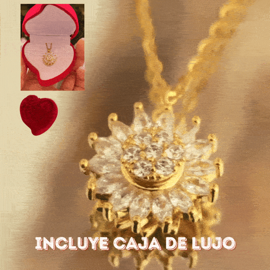 Collar Girasol Giratorio – Un Giro Mágico Que Ilumina Tu Día INCLUYE CAJA DE LUJO🎁