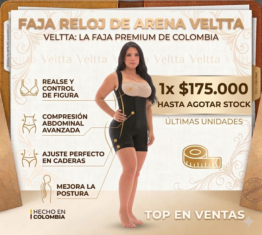 Faja Reloj de Arena Veltta | Compresión Premium | Hecha en Colombia 🇨🇴