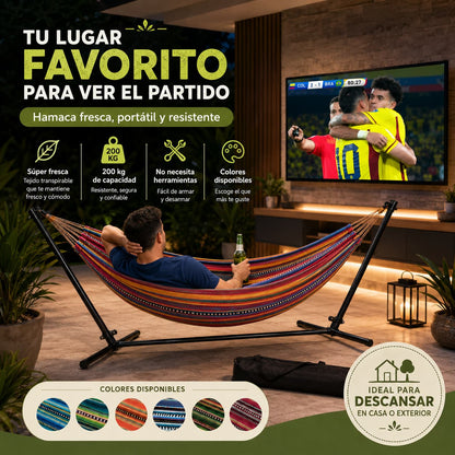 HAMACA PORTATIL SOPORTE METALICO