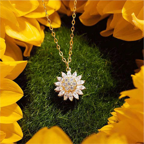 Collar Girasol Giratorio – Un Giro Mágico Que Ilumina Tu Día INCLUYE CAJA DE LUJO🎁